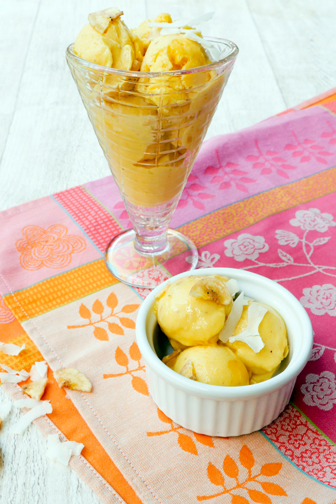  banana, mango and yogurt sorbet 