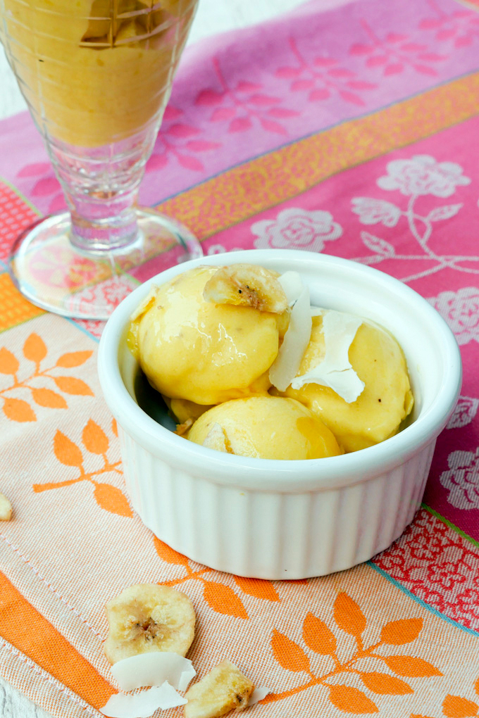 Healthy mango banana Sorbet for children 