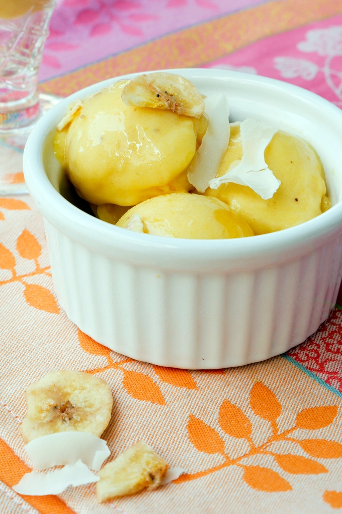 Super healthy mango banana sorbet