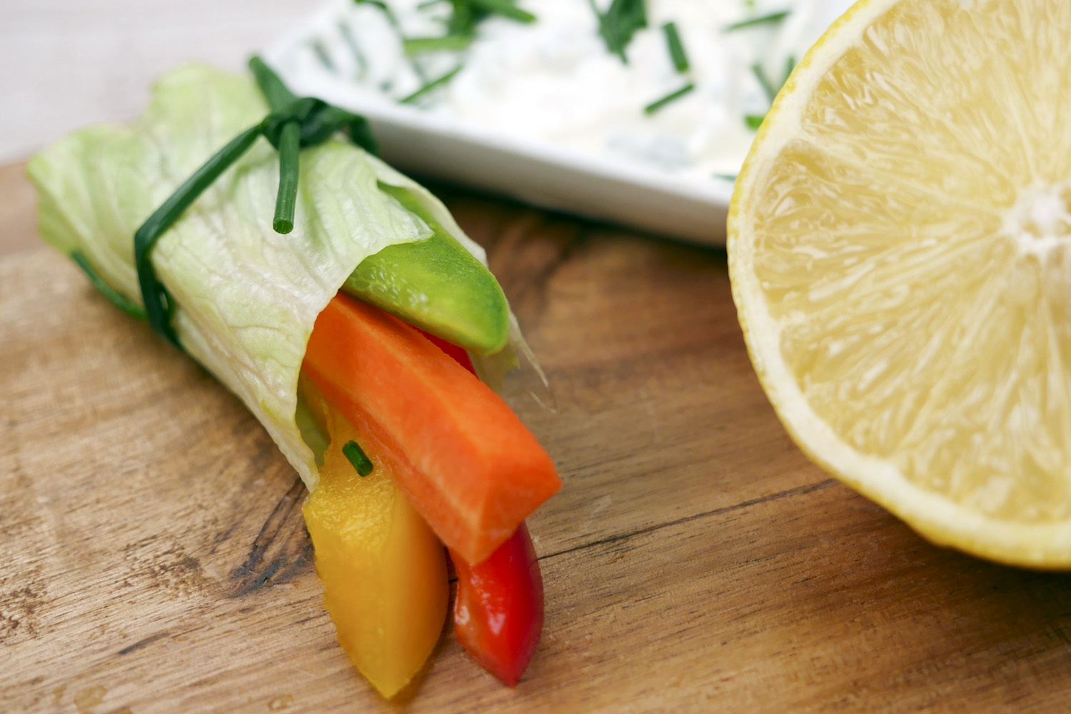 Low Carb vegetable rolls with Chive quark recipe 